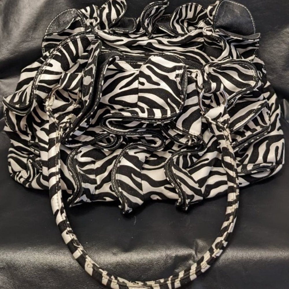 Ruffled Zebra Purse